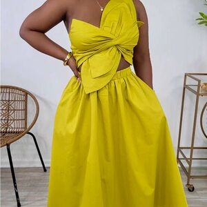 Yellow One-Shoulder Sundress for Wedding Guests